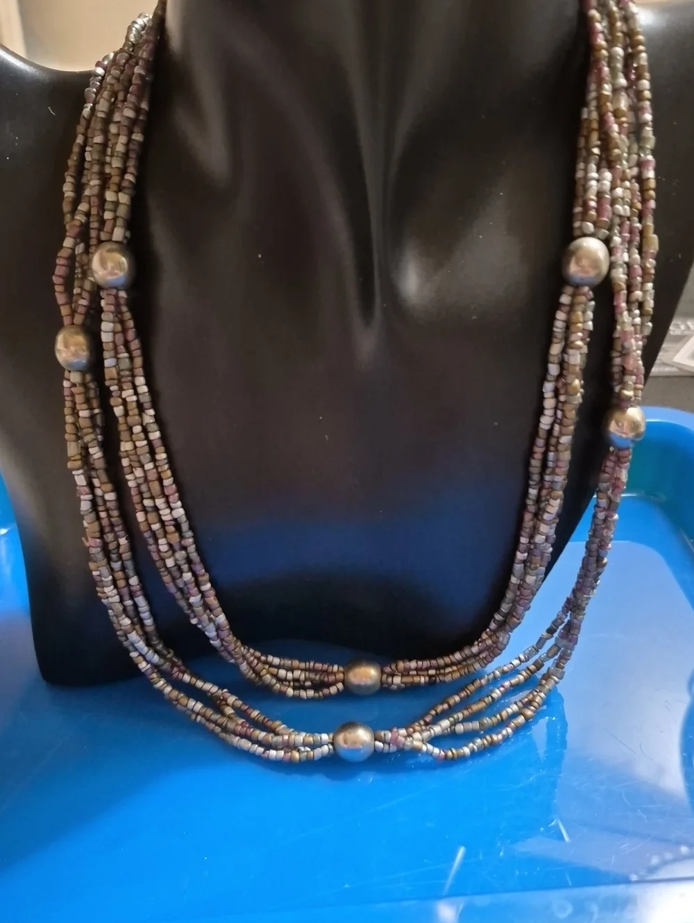 Vintage Boho Multi-Strand Seed Beaded Long Statement Necklace 38